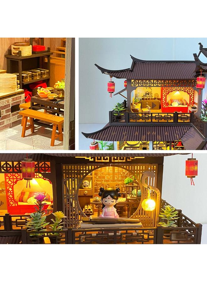 Meidai DIY Cabin Antique Xixi Flower Room Wooden Handmade Building Assembled Large Villa Toys Tanabata Gift - Image 4