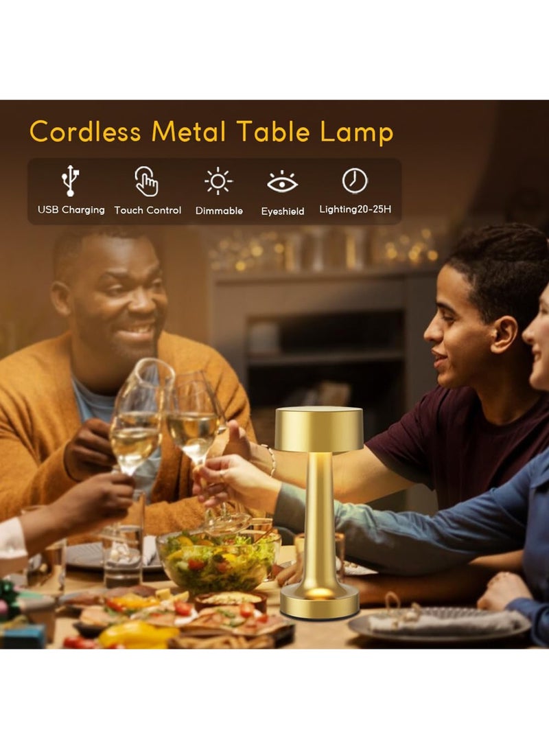 LED Table Lamp with Touch Sensor, 3 Modes, Stepless Dimming, Energy-Saving Portable Rechargeable Cordless Desk Lamp, Suitable for Bedrooms, Kids Nursery, Restaurants, Nightstand, Terraces, Hotels, Bedside Lamps  - Image 2