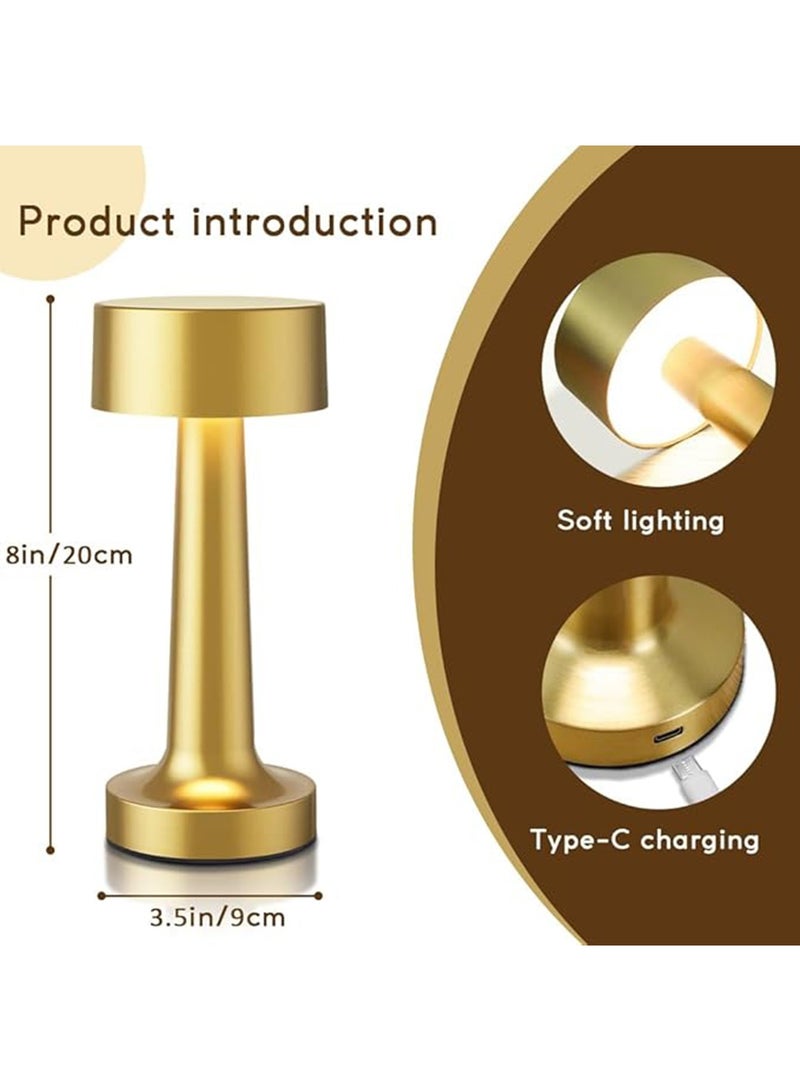 LED Table Lamp with Touch Sensor, 3 Modes, Stepless Dimming, Energy-Saving Portable Rechargeable Cordless Desk Lamp, Suitable for Bedrooms, Kids Nursery, Restaurants, Nightstand, Terraces, Hotels, Bedside Lamps  - Image 3