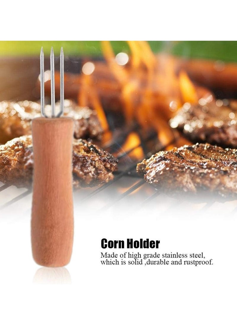 CMGTYYD - 4 Pieces Creative Corn Cob Fork, Stainless Steel Corn Rack Corn Shucking BBQ Grill, BBQ Tools for Camping, Picnic, Party, Food Festival - Image 1