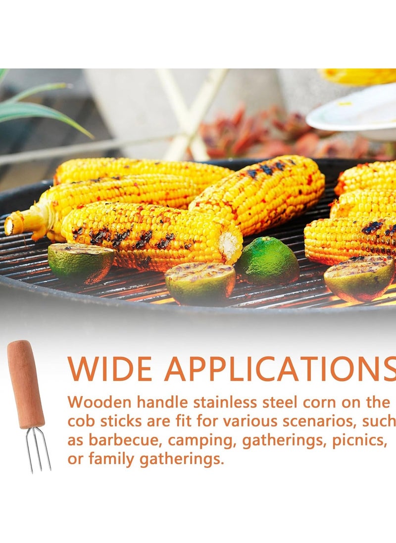 CMGTYYD - 4 Pieces Creative Corn Cob Fork, Stainless Steel Corn Rack Corn Shucking BBQ Grill, BBQ Tools for Camping, Picnic, Party, Food Festival - Image 1