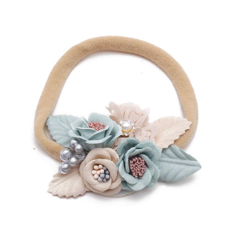 mligril Baby Girl Nylon Headbands Flower Hair Bows Accessories-Elastic Hair Band Crown Handmade FLoral Wraps Birthday Gifts for Girls Newborn Infant Toddler 4Pcs - Image 4