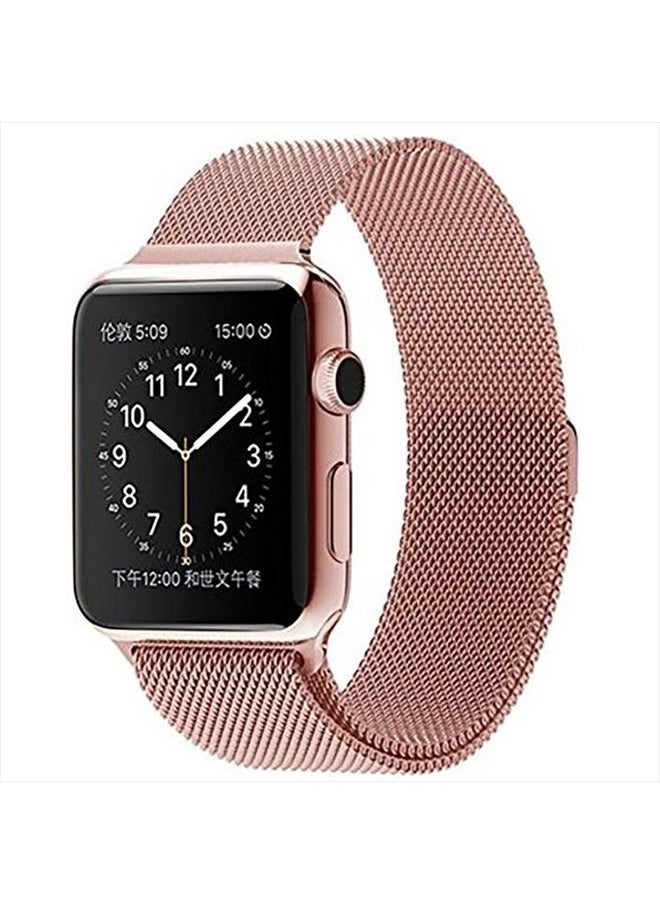 Generic - Replacement Strap Milanese Loop Magnetic Stainless Steel Watch Band for Apple Watch Series 9&8&7 41mm / SE 3&SE 2&6&SE&5&4 40mm / 3&2&1 38mm Rose Pink - Image 1