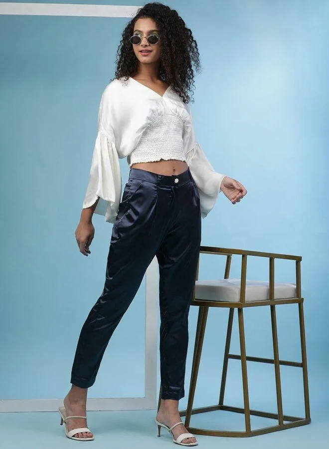 Freehand Women Tapered Solid Mid-Rise Pants