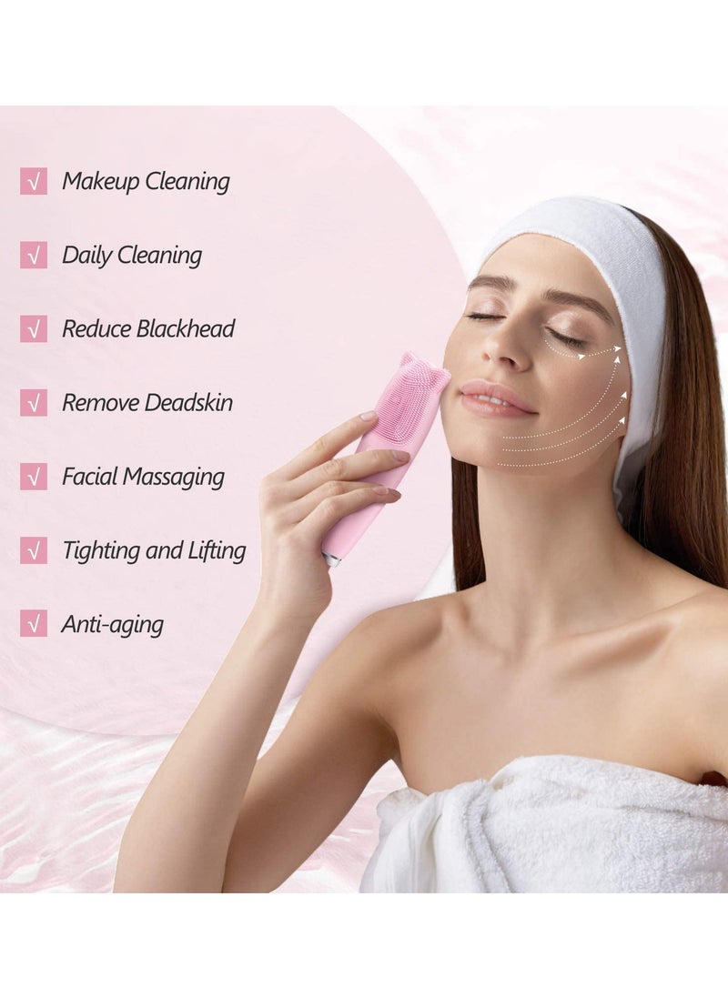 Arabest - Power Face Scrubber with 7 Speed Modes Cat-Shaped Waterproof Anion Import with 42℃ Heating Massage - Image 1