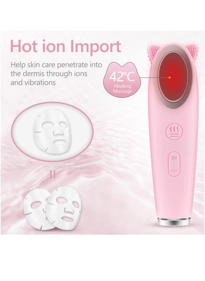 Arabest - Power Face Scrubber with 7 Speed Modes Cat-Shaped Waterproof Anion Import with 42℃ Heating Massage - Image 1