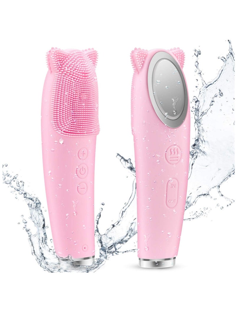 Arabest - Power Face Scrubber with 7 Speed Modes Cat-Shaped Waterproof Anion Import with 42℃ Heating Massage - Image 1
