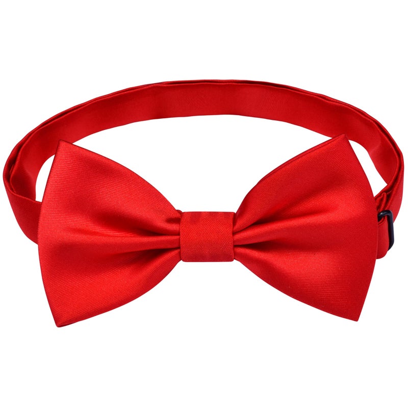 Branduce Red Bow Ties for Boys Pre Tied Toddler Bow Tie Adjustable Silk Blend Kids Bowties for Wedding Party (BB12-44) - Image 3