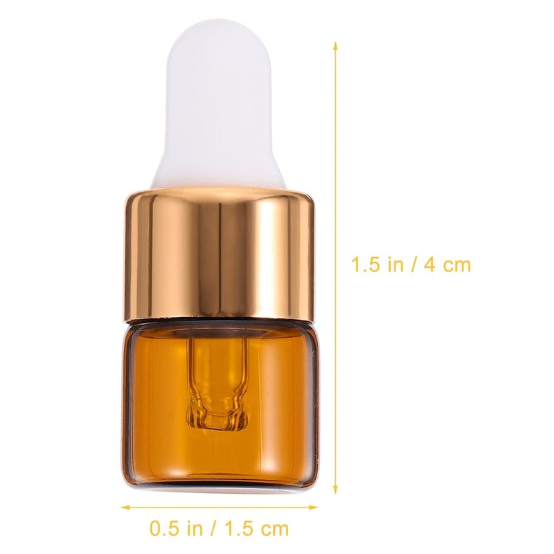cheekyglo 60pcs Empty Dropper Container Portable Cosmetic Bottle, Liquid Perfume Mini Diffuser Vial Pipettes Oil Oils for Vials Small Containers Glass Round Bottle Refillable - Image 5