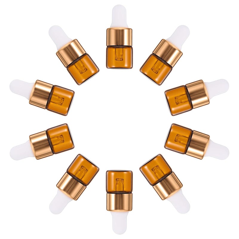 cheekyglo 60pcs Empty Dropper Container Portable Cosmetic Bottle, Liquid Perfume Mini Diffuser Vial Pipettes Oil Oils for Vials Small Containers Glass Round Bottle Refillable - Image 2