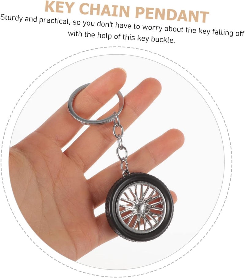 OUNONA 2pcs Cool Automotive Key Pendant Tire Keychain for Men Car Keyring Accessories Keychains Car Wheel Design - Image 5