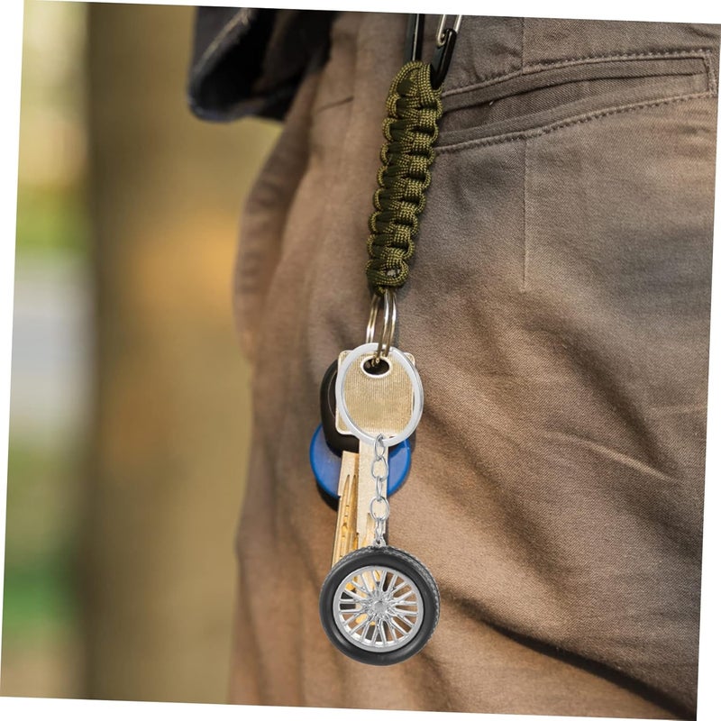 OUNONA 2pcs Cool Automotive Key Pendant Tire Keychain for Men Car Keyring Accessories Keychains Car Wheel Design - Image 3