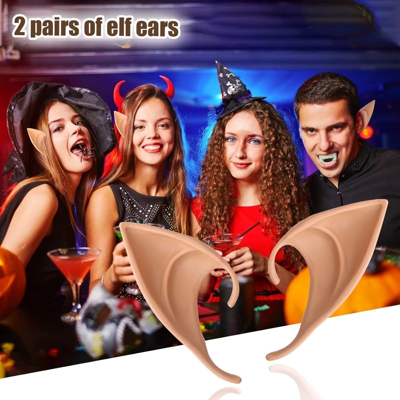 klarako 2PCS Cosplay Fairy Pixie Elf Ears oft Pointed Tips Anime Party Dress Up Costume Masquerade Accessories for Christmas - Image 4