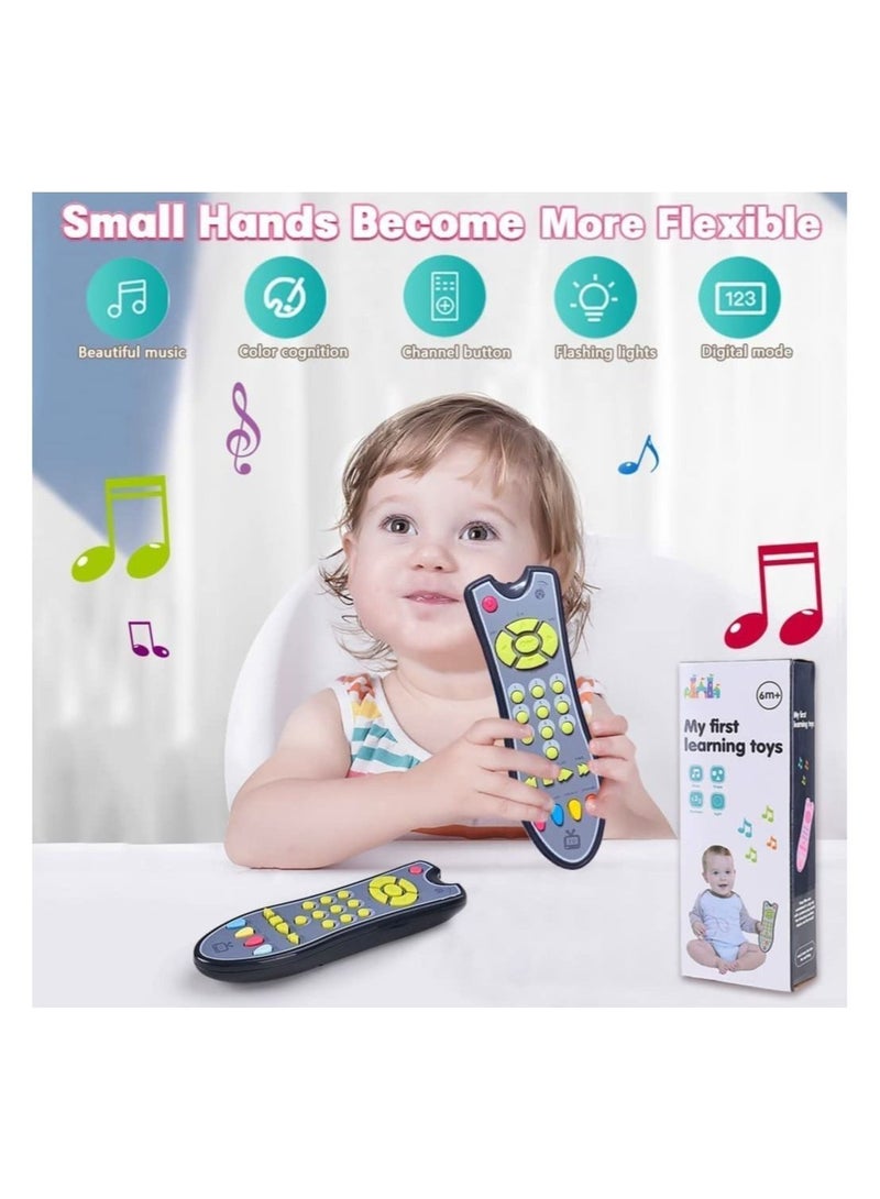NIBEMINENT Baby TV Remote Control Musica Toy, Musical Toy with Cozy Lighting and Soft Music, Multilingual, Promote Hand-eye Coordination, for 6 Months+ Toddlers Boys or Girls Preschool Education, Brain Game - Image 1