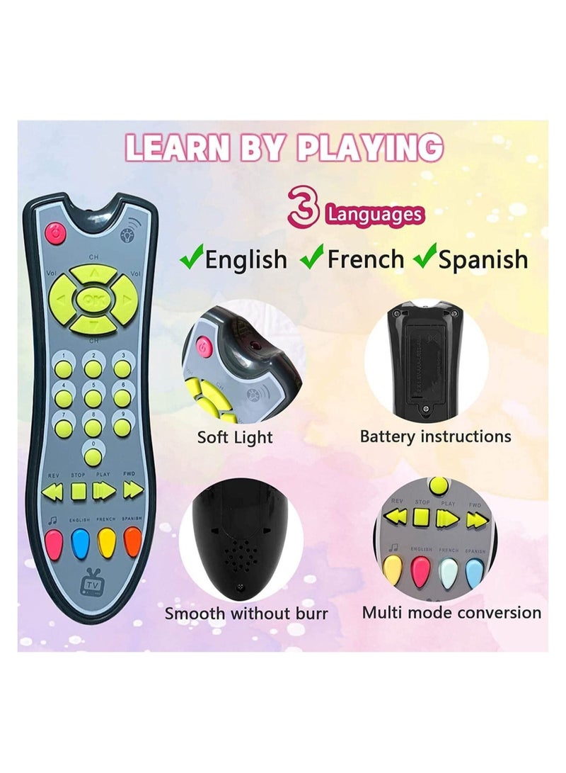 NIBEMINENT Baby TV Remote Control Musica Toy, Musical Toy with Cozy Lighting and Soft Music, Multilingual, Promote Hand-eye Coordination, for 6 Months+ Toddlers Boys or Girls Preschool Education, Brain Game - Image 4
