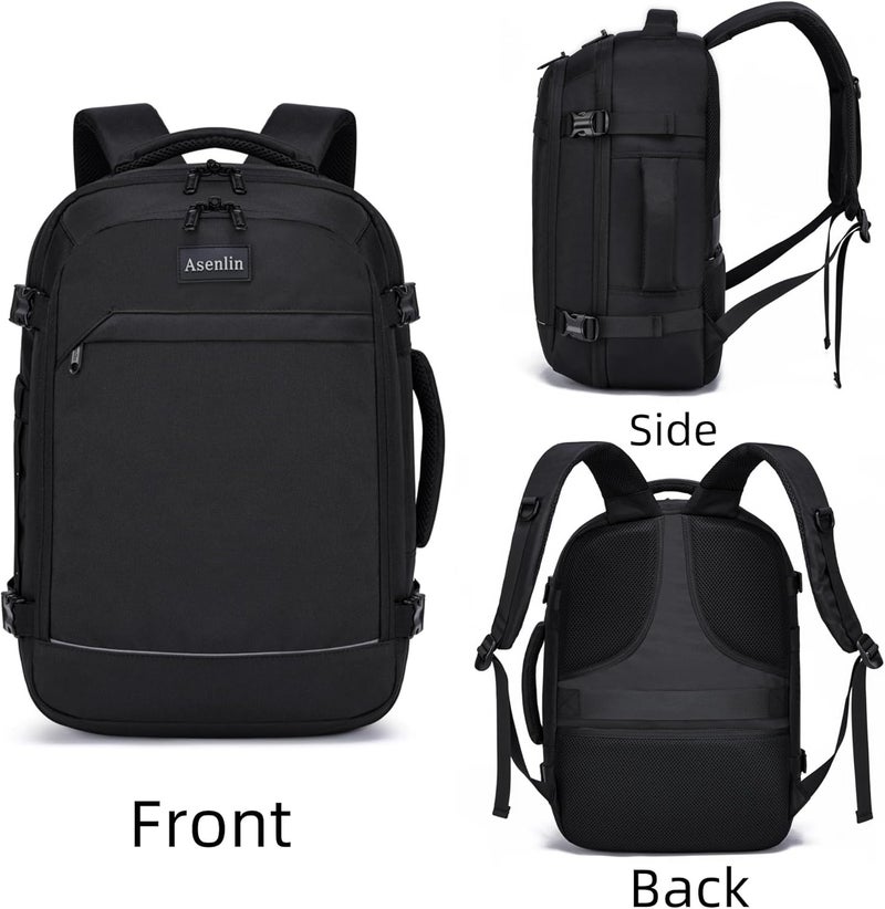 Asenlin 40L Travel Backpack for Women Men，17 Inch Laptop Daypack Flight Approved Luggage Carry On Water Resistant Computer Bag - Image 2