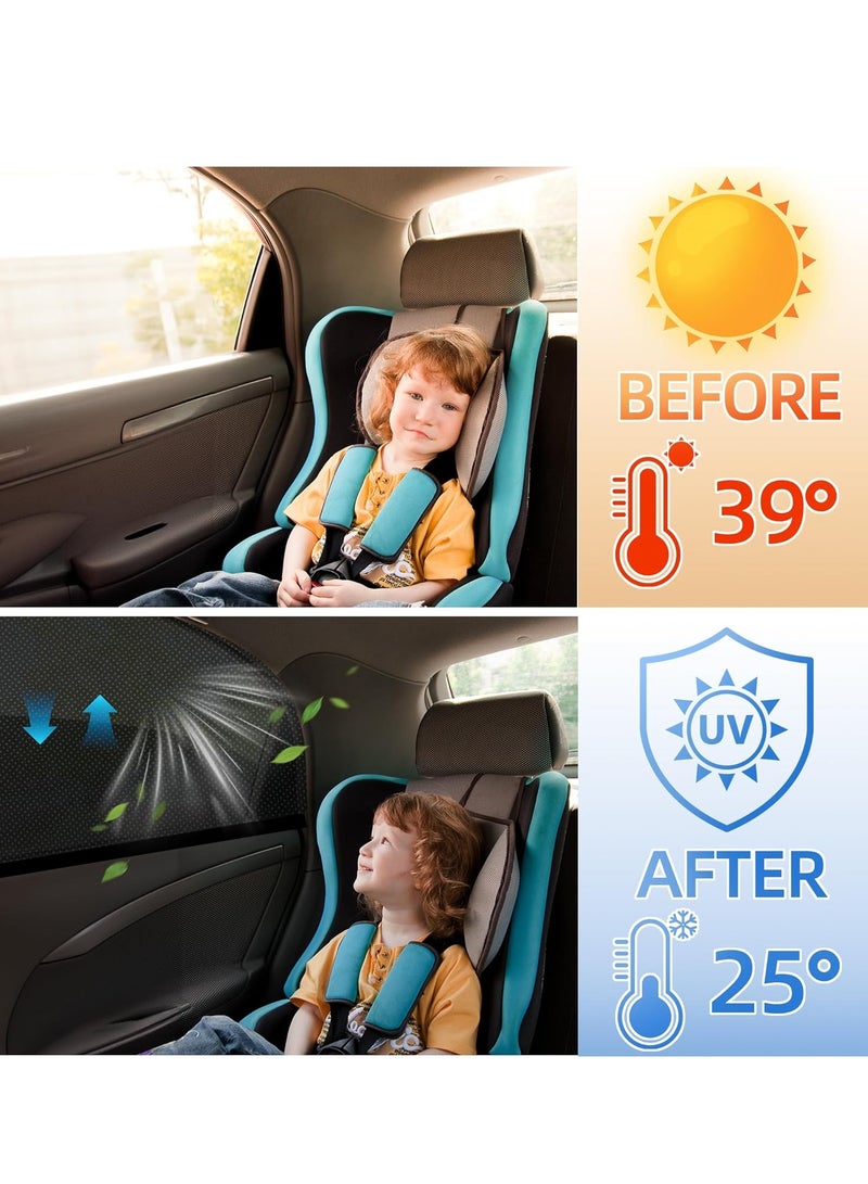 Generic Car Window Shades, 2 Pack Side Car Window Sun Shades for Camping, UV Protection Breathable Mesh Baby Window Covers, Window Screen for Car, Truck, SUV, Protect Privacy for Kids, Family (39.8"x18.9") - Image 5