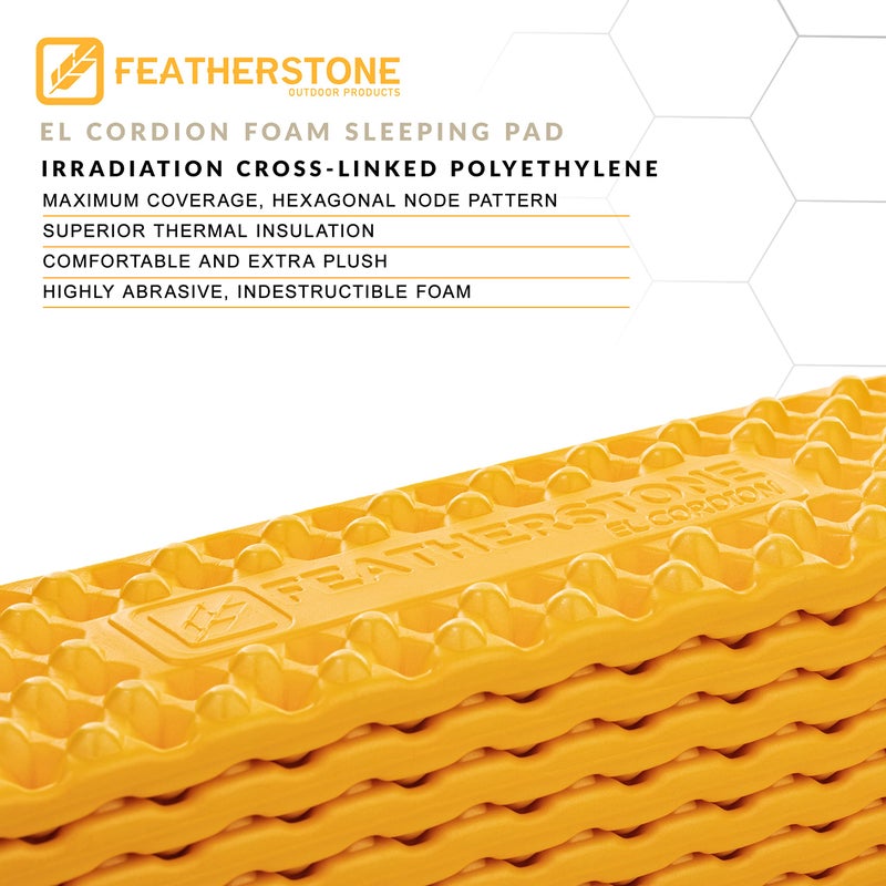 Featherstone وسادة نوم مغلقة الخلايا من فيذرستون في الهواء الطلق إل كوردون معزولة بقيمة R-2.1 للتخييم والمشي لمسافات طويلة وحقيبة الظهر الخفيفة - Image 3
