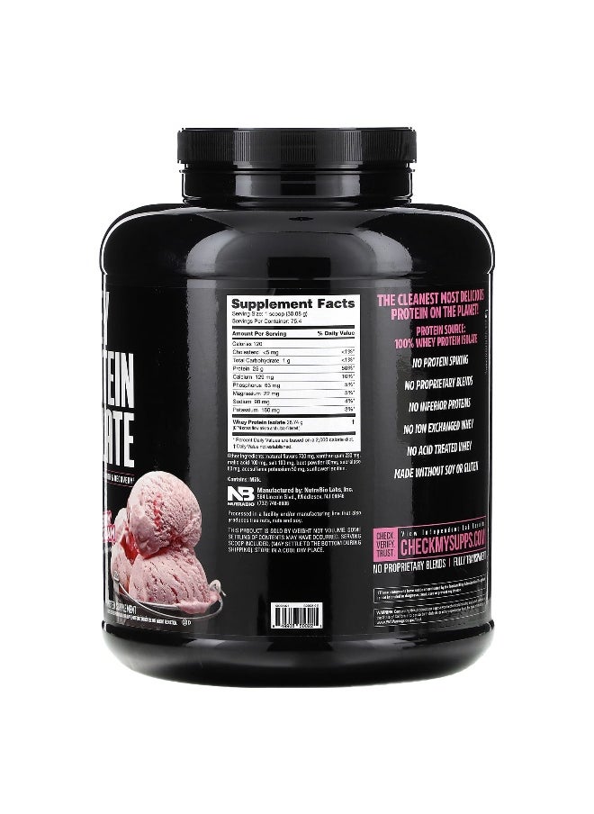 NutraBio NutraBio, Whey Protein Isolate, Strawberry Ice Cream, 5 lb (2,268 g)  - Image 2