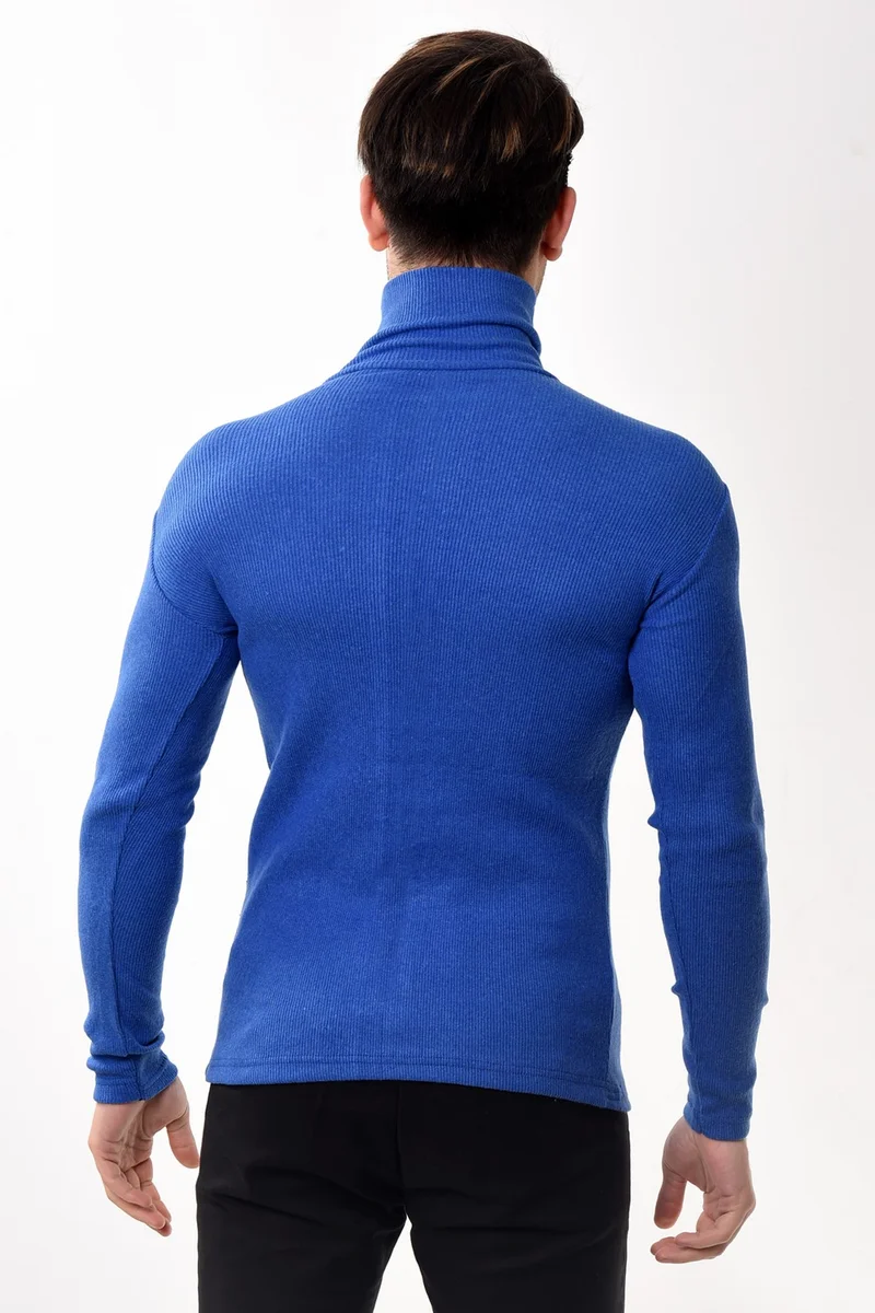 Belifanti Collection Men's Turtleneck Turtleneck Slim Fit Sweater White