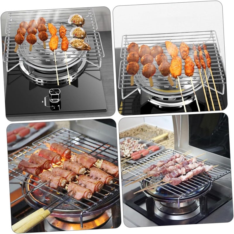 إسكدنيا Stainless Steel Gas Stove Grill Rack for BBQ, Oven  | Multipurpose Roasting, Cooking  Baking Stand for Muffins, Cakes, Vegetables, Fish, Meat, Barbeque Grill Accessory - Image 4