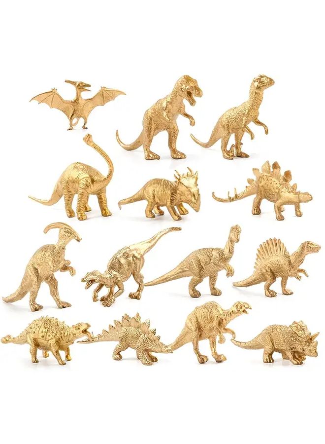 6 Pcs Mini Dinosaur Party Decorations Yellow Plastic Dinosaur Model Figurine Set Durable Themed - Image 3