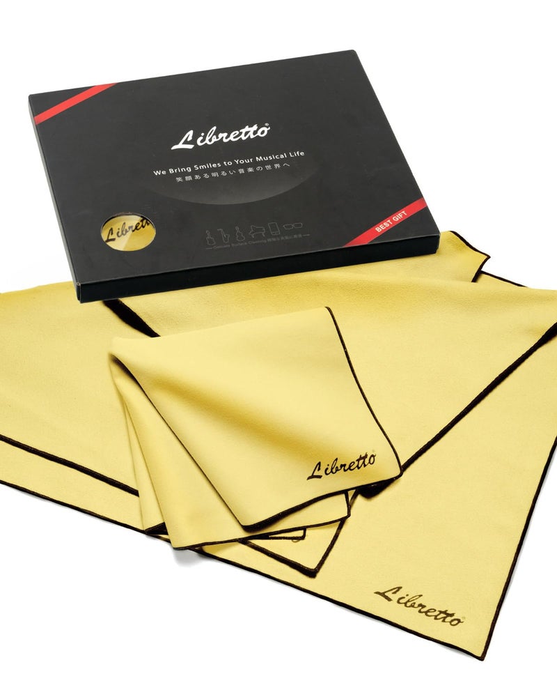 Libretto Microfiber Polish Cloth for Musical Instrument, 3 Sizes in 1 Pack, Violin and Cello Cleaning Product, Yellow, Lint-Free, Super Soft, Gift, for Piano, Guitar, Trumpet, Saxophone, Laptop. - Image 1