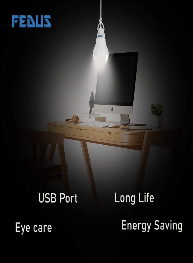 فيدوس مصباح FEDUS USB لبنك الطاقة، مصباح LED ليلي صغير محمول يعمل بمنفذ USB لبنك الطاقة، مصباح محمول/LED - أبيض - Image 5
