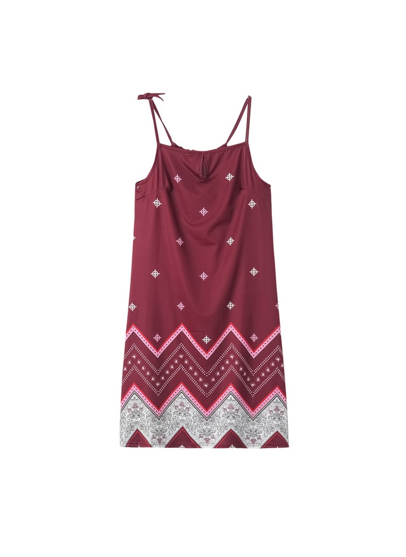 Generic 95582020 Amazon Europe Womens Clothing Summer New Style Positional Flower Tank Slims You Smooths Sihouette Sleeveless A- skirt Burgundy  - Image 1