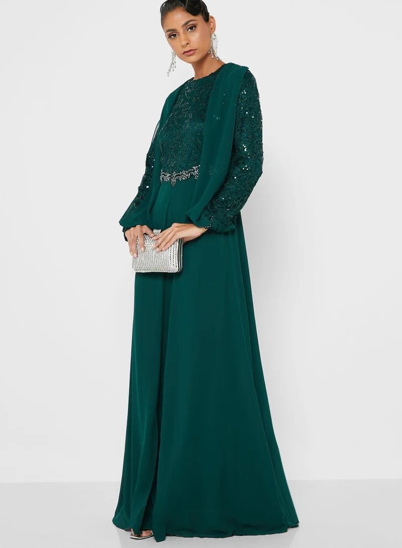 Khizana Embellished Flare Dress