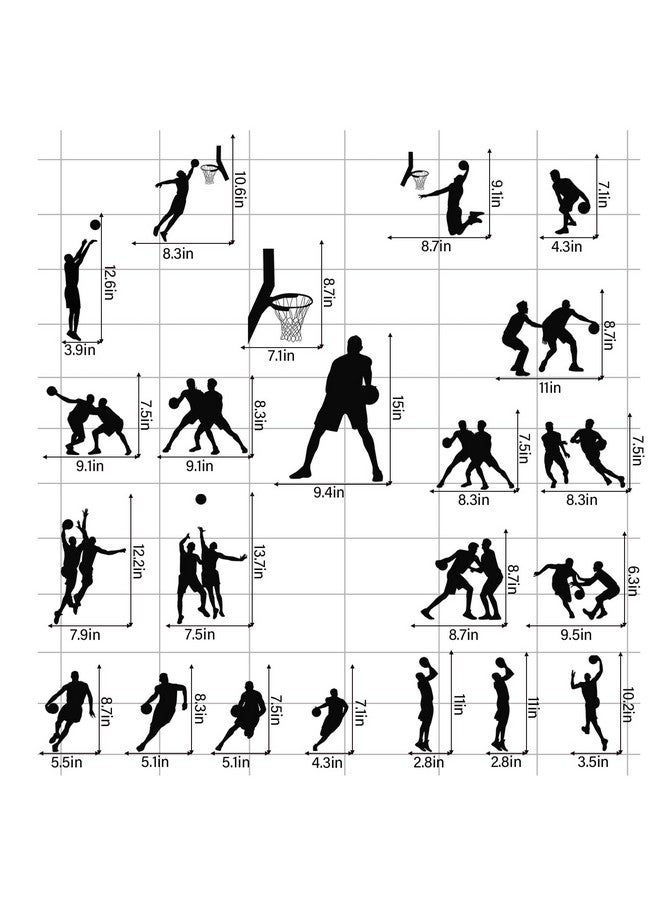 WOYINIS Basketball Players Stickers Jumpman Wall Art Decor DIY Removable Sport Wall Decals for Kids Room Boys Teens Bedroom Playroom - Image 4