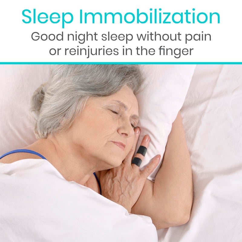 Vive Finger Splint (2 Pack) - Universal Finger Straightener - Broken and Trigger Finger Splints - Brace for Arthritis Pain and Support - Sprain Relief for Middle, Index, Ring, Pinky Fingers (Black) - Image 5