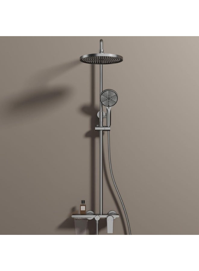 YD Luxury Rain Shower System with Handheld Shower Head and Mixer Valve, Premium Bathroom Shower Set for Modern Bathrooms, Adjustable Overhead Shower Fixture with Durable Construction - Image 1