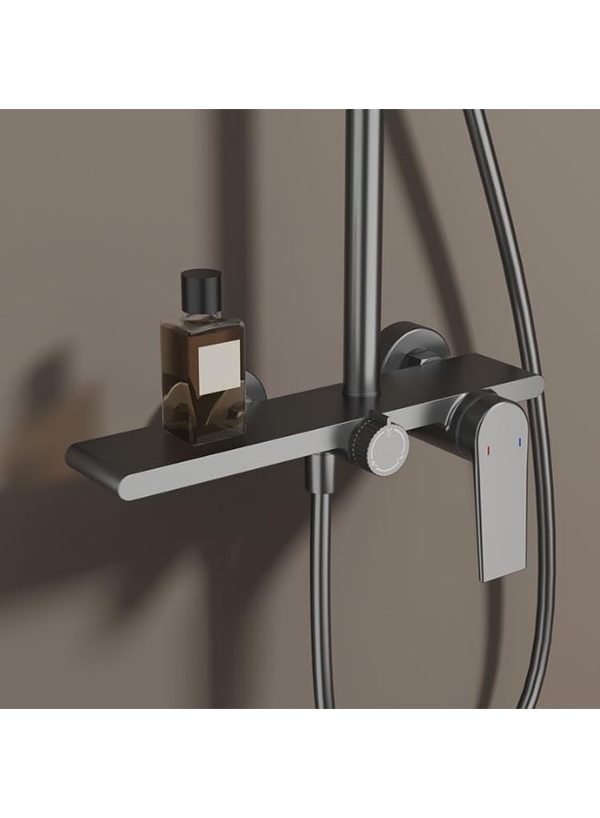 YD Luxury Rain Shower System with Handheld Shower Head and Mixer Valve, Premium Bathroom Shower Set for Modern Bathrooms, Adjustable Overhead Shower Fixture with Durable Construction - Image 5