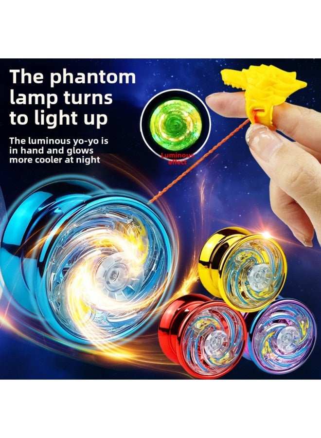 Alloy Yo-yo Entry Type Dead Sleep Live Sleep Yoyo Ball Competitive Type Luminous Yo-yo-Color: Purple - Luminous Alloy Yo-yo (light Style + Animal Head Ring + Colorful Rope) 87g - Image 3