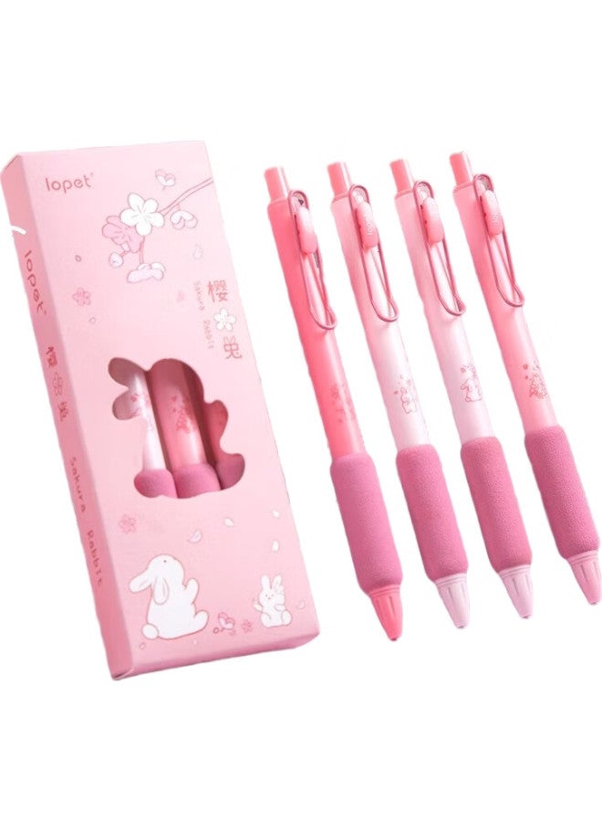 Lopet 0.5Mm Retractable Gel Pen, Stylish Design, Quick-Drying Black Ink, Signature Pen, Black Pen For Students, Carbon Pen For Middle School Students, 4 Pens, Lt-1302 - Image 2
