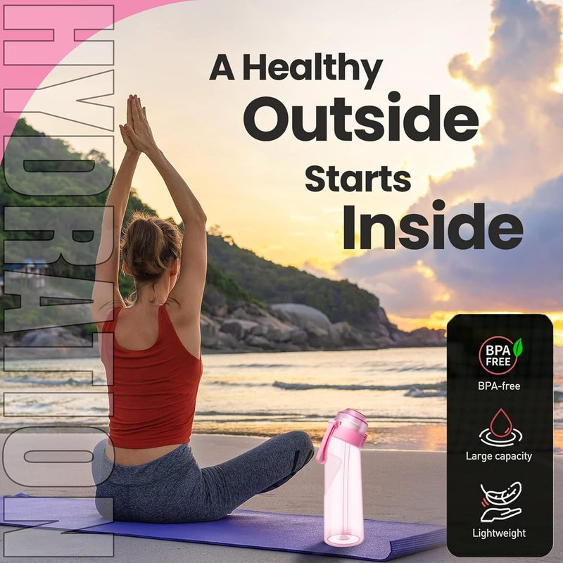 ArcShine Air Up Water Bottle – Air Up Bottle with 7 Flavored Pods Multi Colors, Fruit Scented Flavored Water Bottle for Kids, Sports and Travel 650 ml, Leak Proof - Image 4
