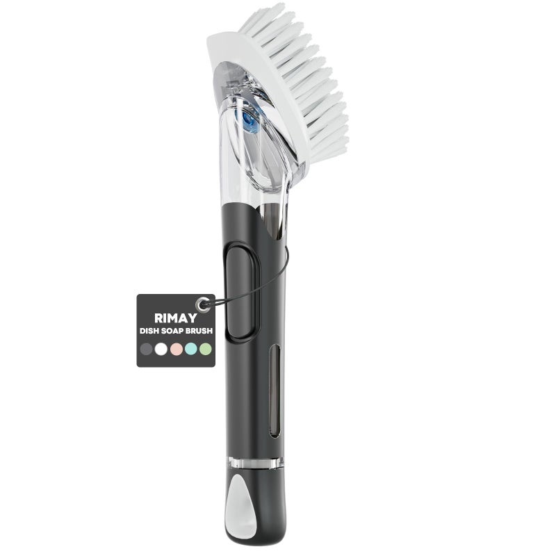 RIMAY Soap Dispensing Dish Brush Dish Scrubber with Soap Dispenser Dish Soap Brush Dish Wand with Soap Dispenser Kitchen Brush for Dishes Pans Sink Pots