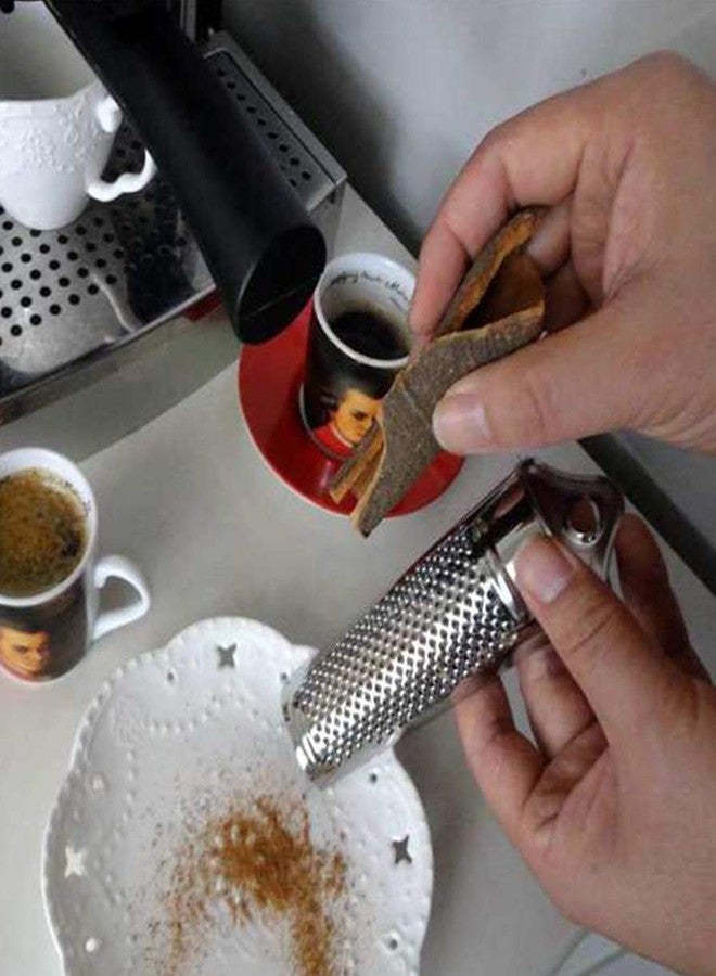 Saycker Nutmeg Grater, Stainless Steel Ginger Garlic Hand Held Nutmeg Grinder with Container Planer Lemon Zester Tool for Kitchen Cheese Citrus Fruits Garlic Nut - Image 4