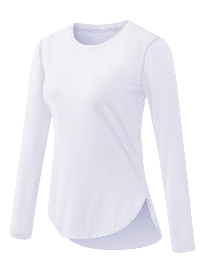 Loquat Women Quick Dry Breathable Long Sleeve Shirt White  - Image 1