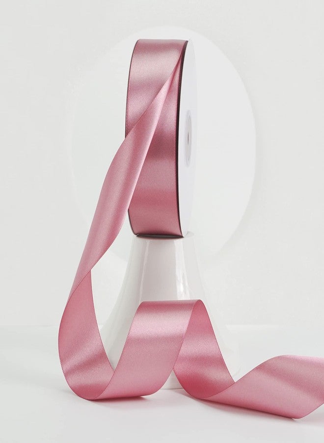MEEDEE Mauve Rosy Satin Ribbon 1-1/2 Inch Rose Pink Ribbon Lux Double Faced Satin Ribbons by 50 Yards Pink Polyester Satin Ribbons for Crafts, Weddings, Flower Bouquet, Holiday Decorating - Image 1