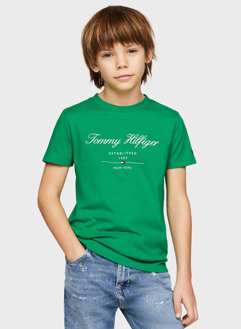 TOMMY HILFIGER Kids Text Print T-Shirt - Image 1