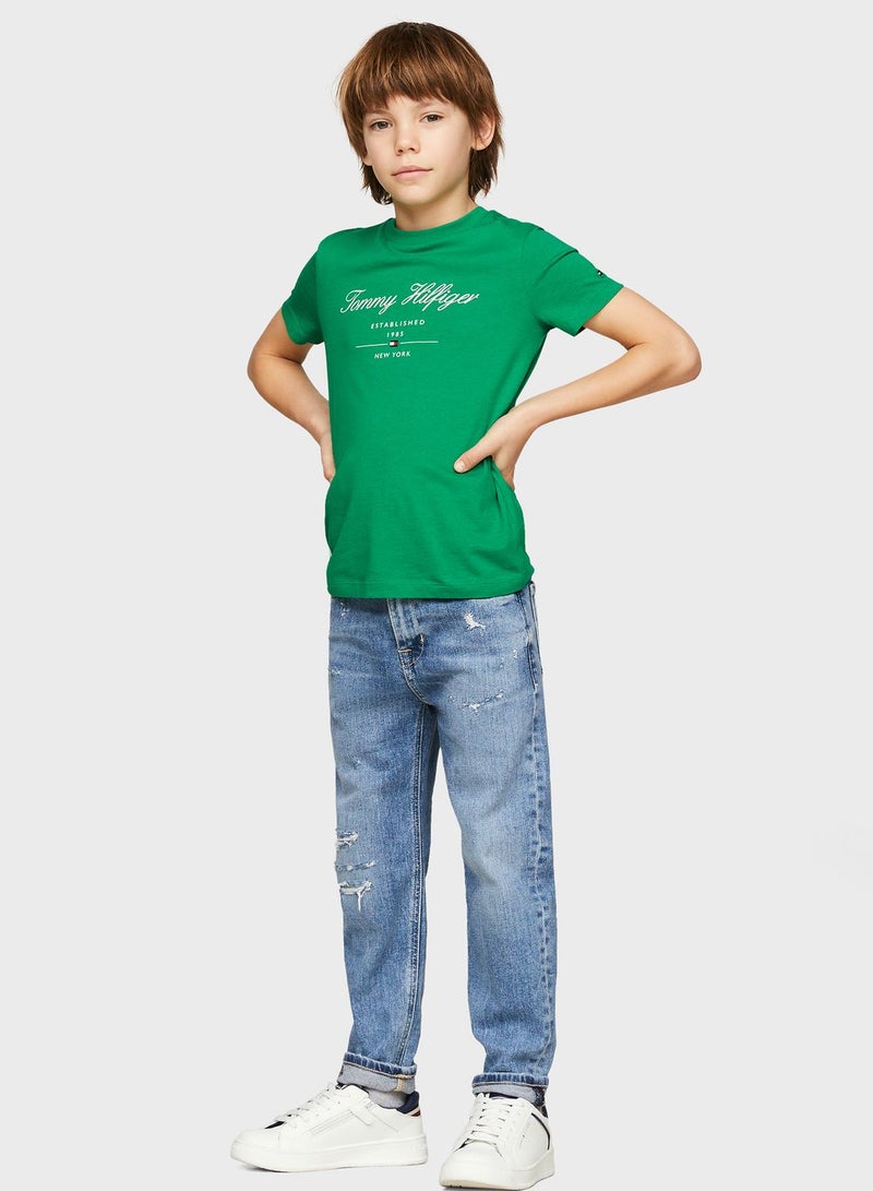 TOMMY HILFIGER Kids Text Print T-Shirt - Image 4