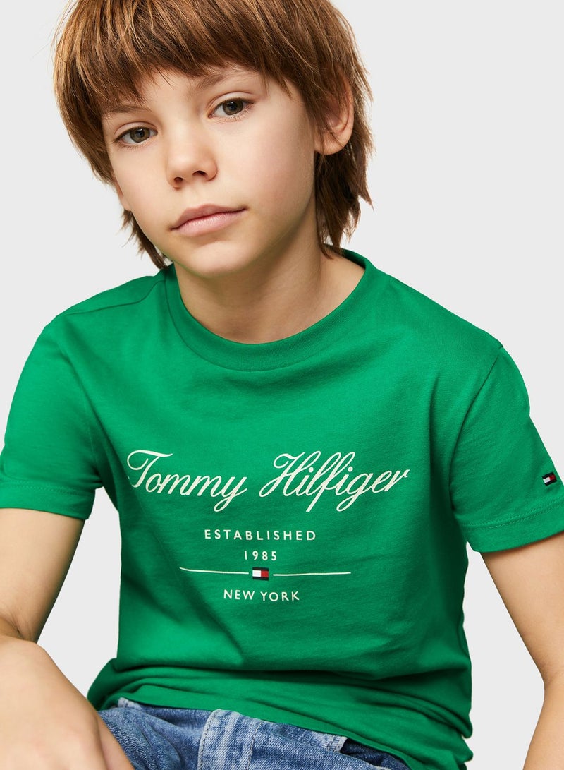 TOMMY HILFIGER Kids Text Print T-Shirt - Image 3