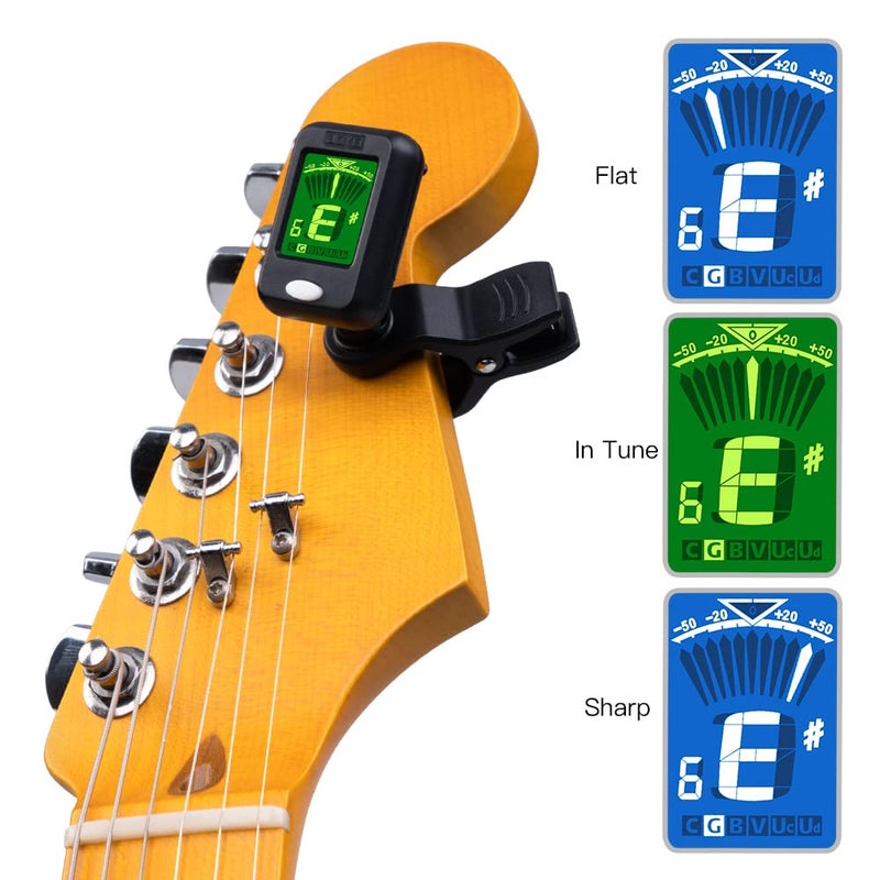 JOYO Clip on Tuner Digital Electronic Tuner for Guitar, Bass, Ukulele, Violin, Mandolin, Banjo Acoustics Calibration Tuner (JT-09) - Image 4
