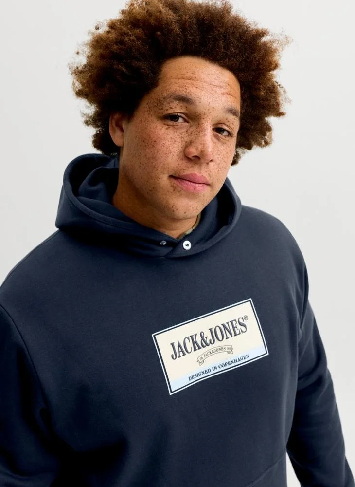 JACK & JONES Sky Captain Plus Size Graphic Pullover Sweatshirt for Men | Best Price UAE