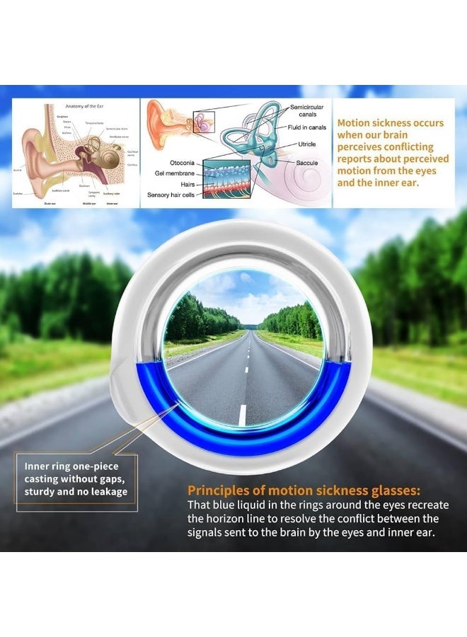 Motion Sickness Glasses, Ultra-Light Anti Nausea Vertigo Glasses, Unisex Relieve Carsickness Airsickness Seasickness Glasses for Adults Children - Image 3