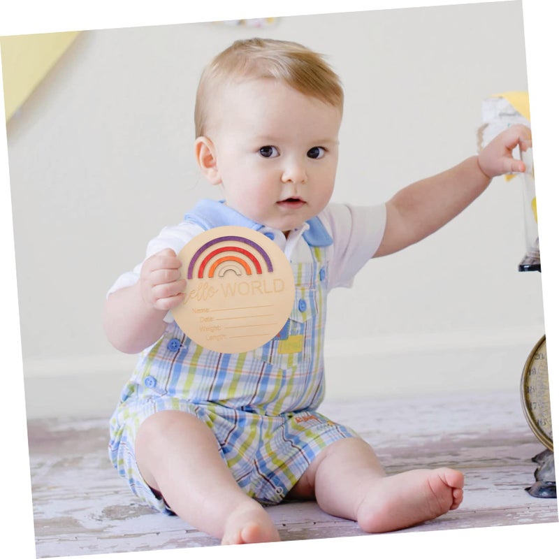 UPKOCH Wooden Baby Milestone Month Cards Nursery Decor Photo Prop Newborn Gift - Image 5