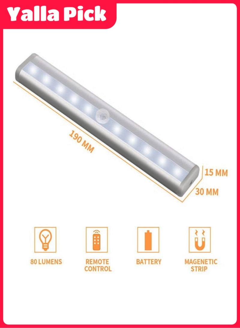 يلا بيك شريط إضاءة مزود بحساس حركة، إضاءة ليلية LED لاسلكية، يمكن لصقه في أي مكان، يعمل بالبطارية، للخزانة، وخزانة الملابس، وإضاءة الغرفة - Image 2