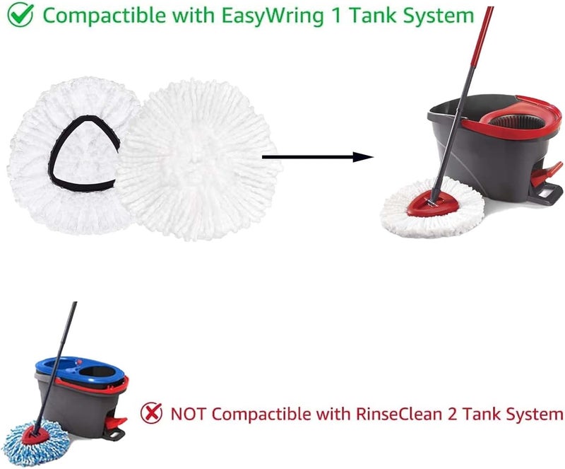 FOOKCIAN Spin Mop Replacement Head Mop Refill Compatible with Ocedar Triangle Swivel Mops Microfiber Swivel Mop Refill,Deep Clean,Machine Washable and Easy to Replace - Image 3